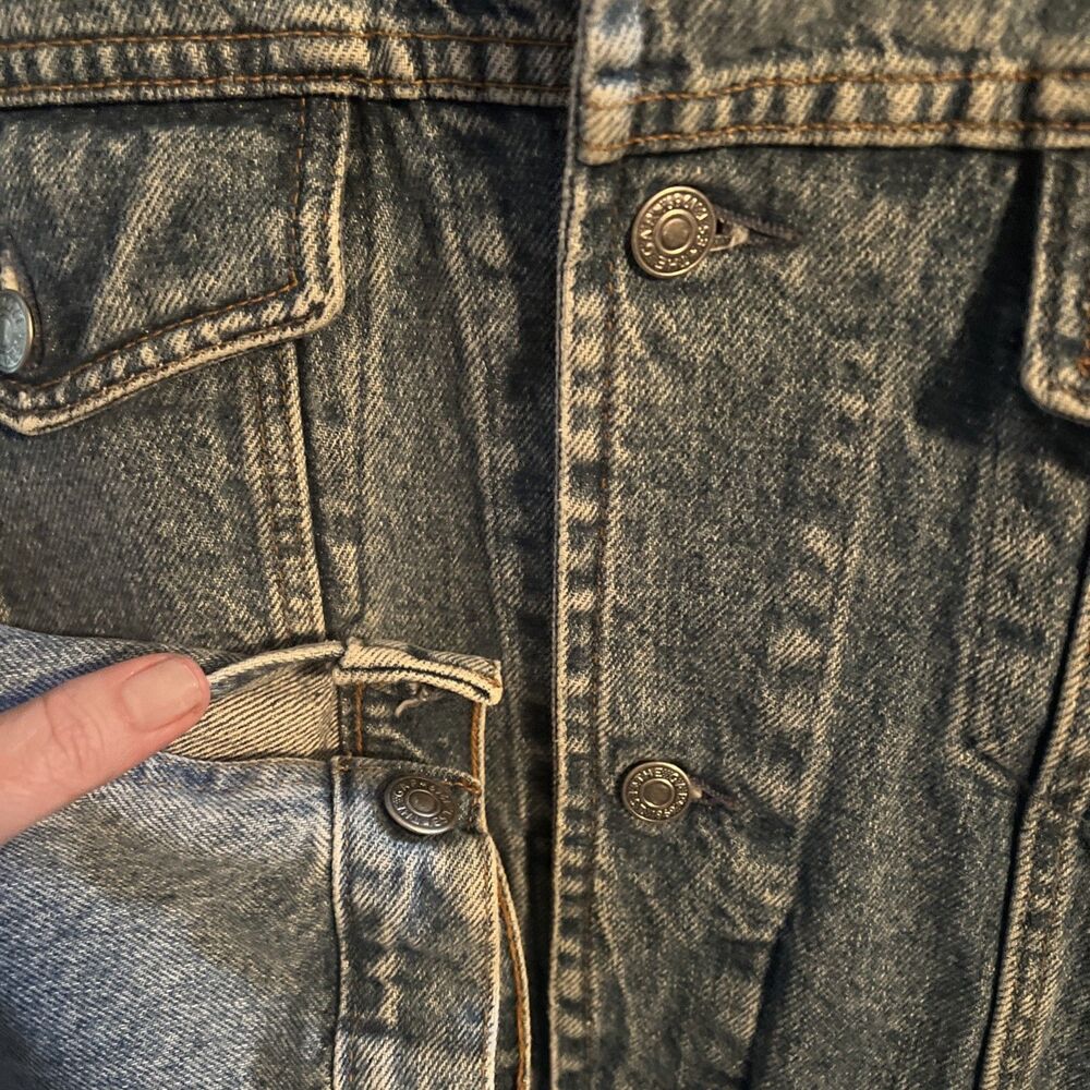 Gap Denim Jacket VINTAGE Mens L Jean Classic Trucker 90s MADE IN USA Medium Wash